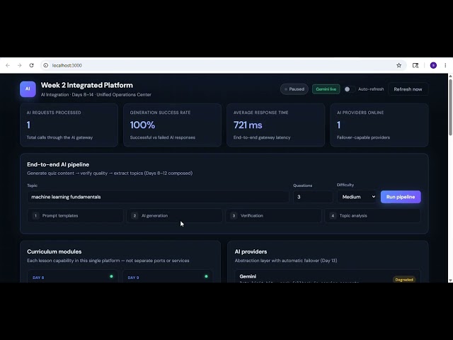 Week 2 AI Backend: Full Stack Demo — FastAPI, Gemini, Redis Workers & Ops Dashboard #aiengineering
