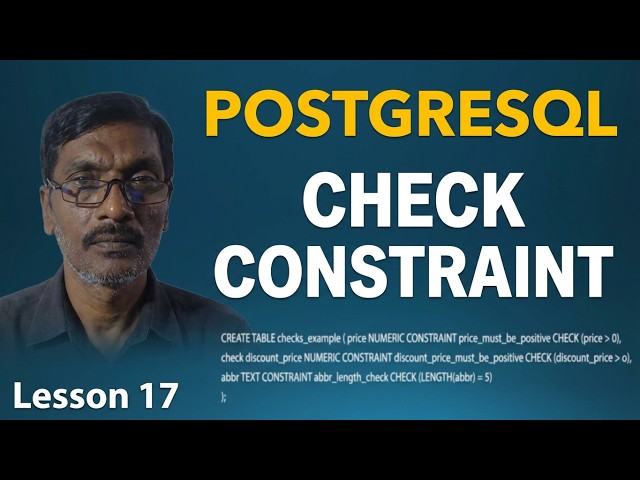 Check Constraint in PostGreSQLand Integrity Constraints in PostGreSql in Telugu - Lesson 17