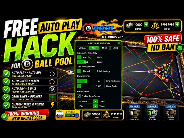 NEW] 8 Ball Pool Mod Menu - PowerfulHack *Free* with AutoPot,StatMax &QuickWins! Download [2026]!