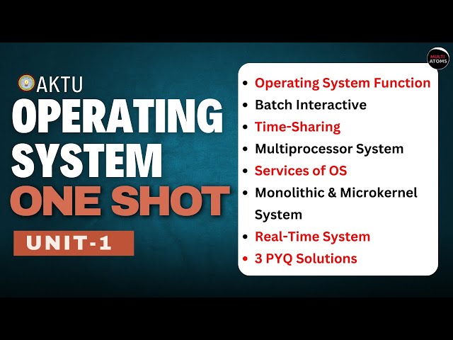 Operating System | Operating System Unit-1 One Shot | Operating System aktu | Aktu Exams | OS Unit-1