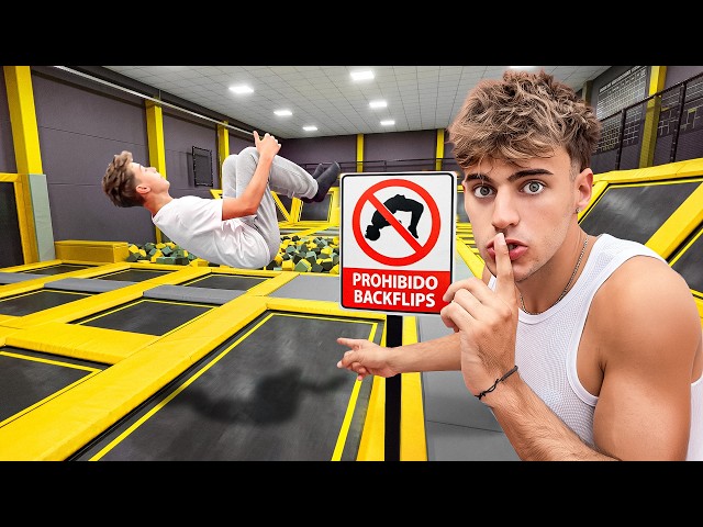 I BROKE ALL THE RULES at a TRAMPOLINE PARK! *again*