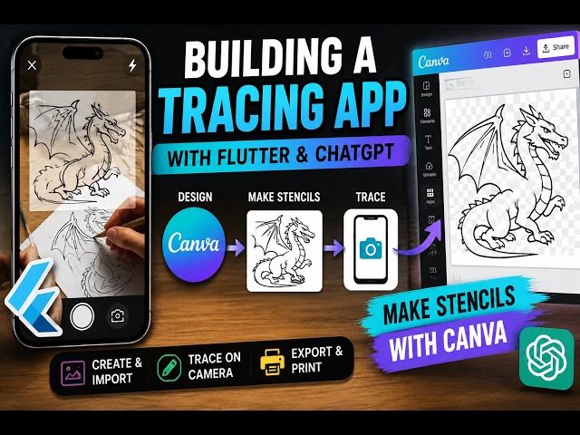 building a tracing app with flutter and chatgpt:  making stencils with canva 2nd part