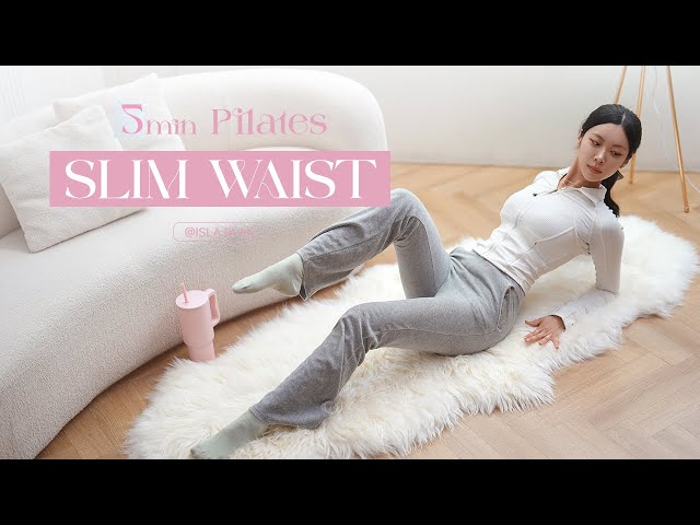 5min Pilates Slim & Tiny Waist Workout || Flat Stomach Hourglass at Home Exercises
