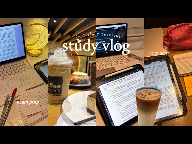 STUDY VLOG: productive study! 📚 late nights, note-taking, research, cafe study, uni midterms prep