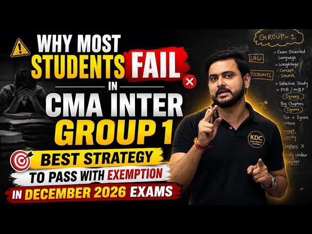 Why Most Students Fail in CMA Inter Group 1 Best Strategy to Pass with Exemption In Dec 2026 Exams