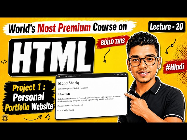 Project 1 | Personal Portfolio Website using HTML |  HTML Course in Hindi #20