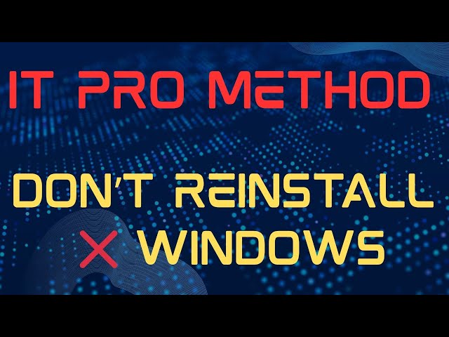 T Professionals Never Reinstall Windows for a Slow PC – Here’s the Real Fix