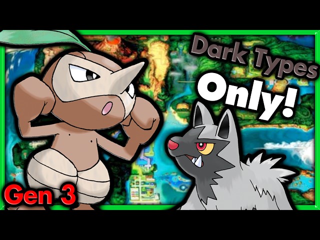 Can I Beat Pokemon Emerald with ONLY Dark Type Pokemon? 🔴 Pokemon Challenges