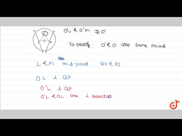Perpendicular bisectors of two chords of a circle intersect at centre.