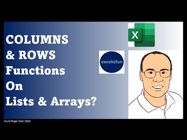 Do COLUMNS & ROWS Functions Work on Cell Lists & Arrays? Excel Magic Trick 1928
