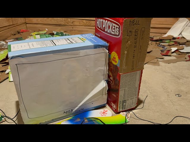 End for a cardboard Apex Digital Monitor and a Cheap Cardboard Dell PC