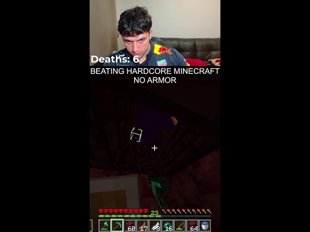 🔥 BEATING HARDCORE MINECRAFT WITH NO ARMOR 🔥 DAY 2 🔥