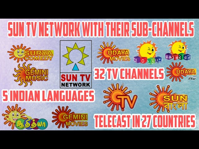Sun TV Network with their Sub Channels