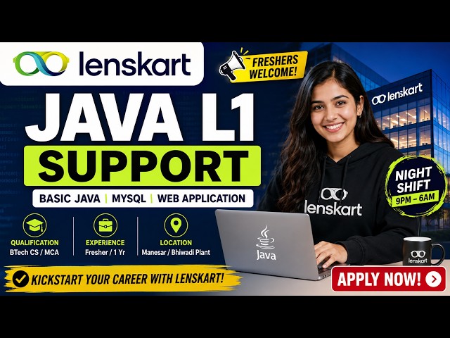 Java L1 Support | Lenskart | Bangalore | Fresher 🚨| Off Campus Placements | Freshers'26 | Apply now