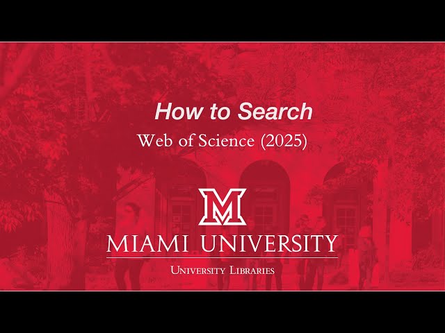 How to Search: Web of Science (2025)