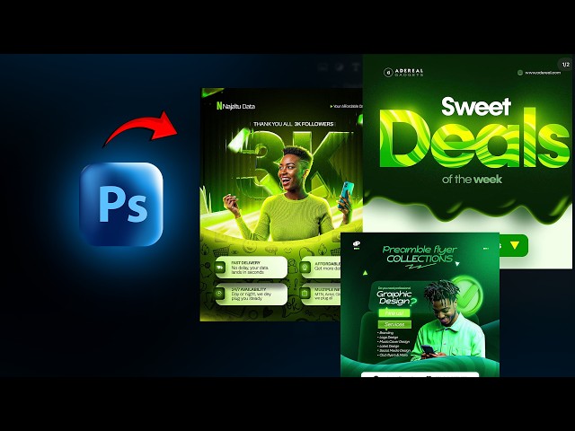 CREATE CATHCY LIGHT EFFECTS IN SOCIAL MEDIA FLYERS