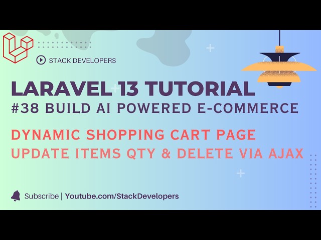 Laravel 13 E-Commerce Website #38 | Dynamic Shopping Cart Page | Build Cart with Ajax Cart Count
