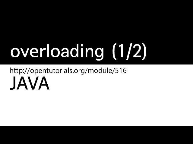 Java - overloading (1/2)