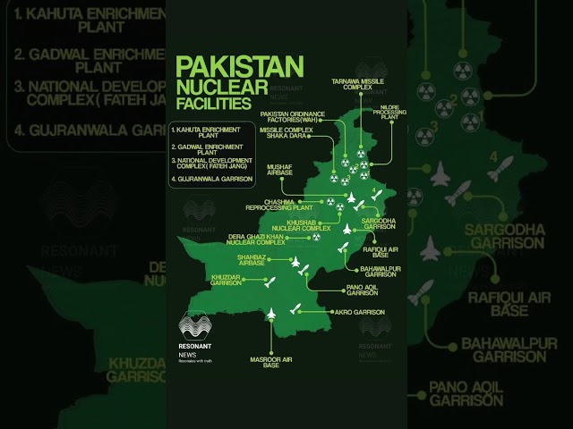 Map of Pakistan's nuclear facilities
