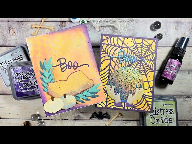 2 Halloween Cards with Easy Techniques to Add Interest!