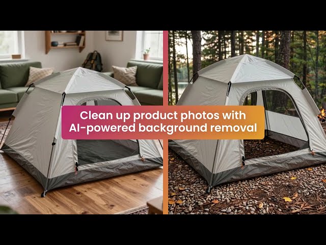 Clean up product photos with AI-powered background removal