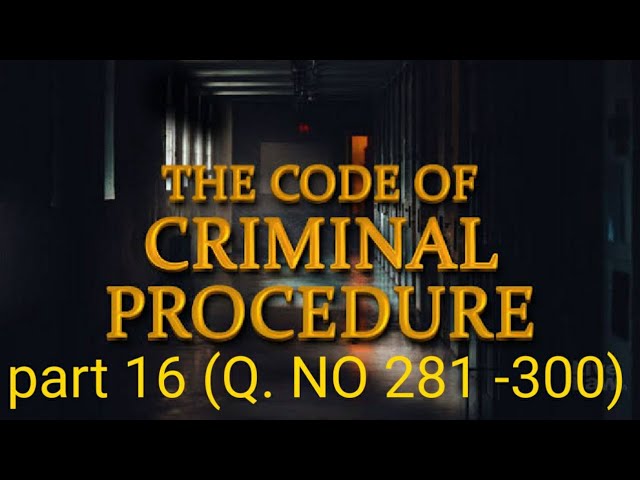 Top 400 MCQ OF CrPC 1973 PART 16 {ENGLISH}