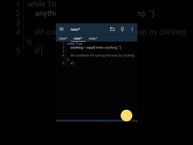 while true loop in python that not ends at least we press q ll #pyscript #python #coding #java