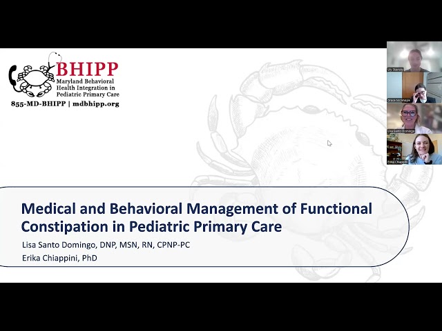 BHIPP Webinar:Medical and Behavioral Management of Functional Constipation in Pediatric Primary Care