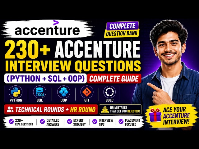 Accenture Interview Questions 2026 | 230+ Python, SQL & OOP Questions with Answers