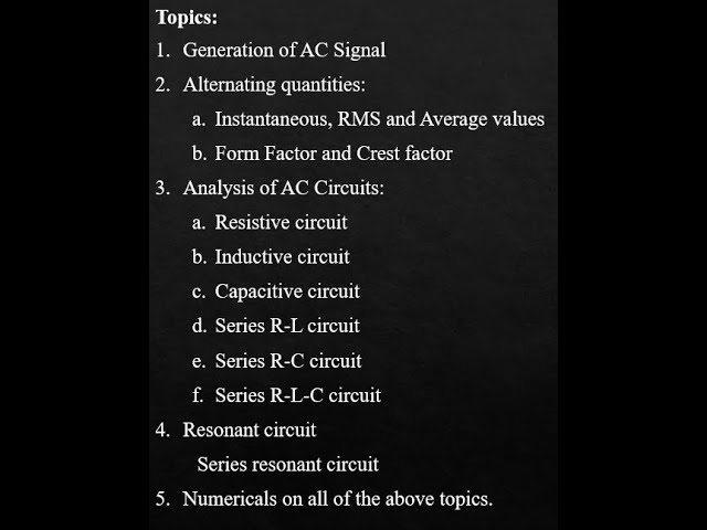 Unit 2 "AC CIRCUITS" in Basic Electronics and Electrical Engineering BTECH DS SECOND SEM