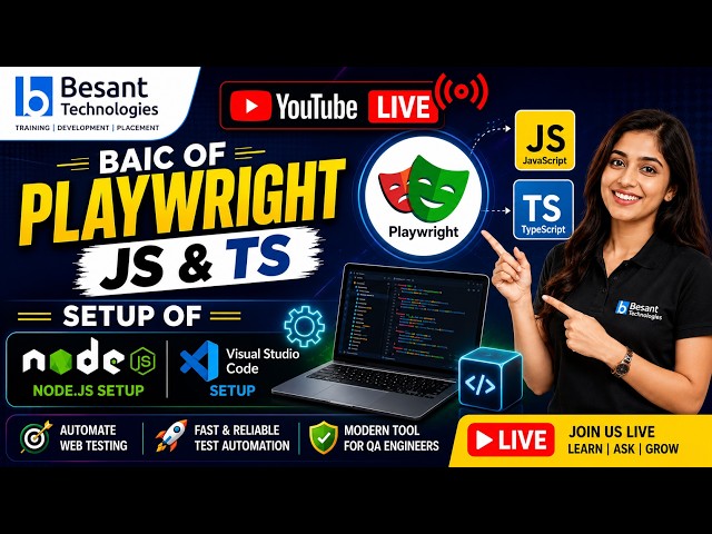 🚀 FREE LIVE BASIC– PLAYWRIGHT WITH JS & TS | NODE.JS & VS CODE SETUP   | DAY -1