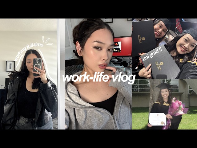 busy work-life vlog🧸:  graduating computer science! what’s in my bag, in-office days, farmers market
