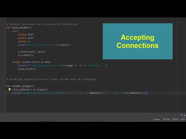 Accepting Connections Socket Programming ! Python Network Programming