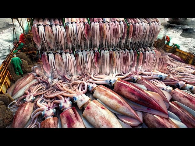 "UNBELIEVABLE! WATCH CHINESE FISHERMEN BATTLE AND CAPTURE MASSIVE SQUID AND OCTOPUS!"