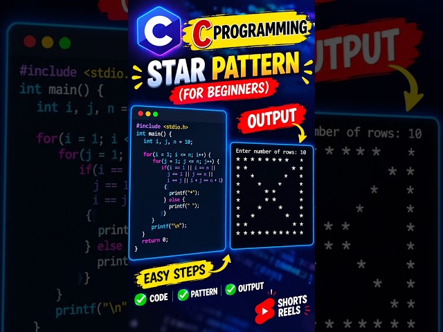 Making pattern in C programming 🔥 #shorts #coding #cprogramming #trending