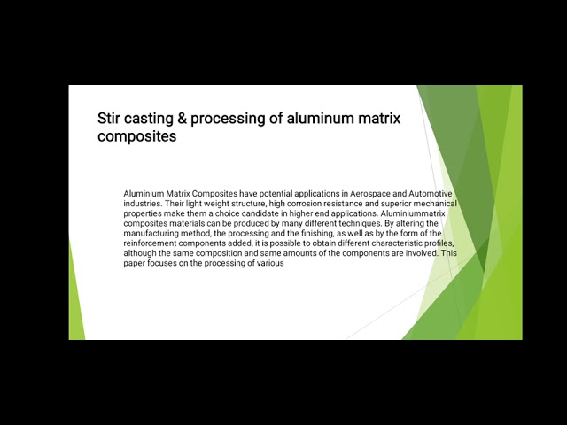 PREPARATION OF COMPOSITE MATERIALS USING STIR CASTING PROCESS
