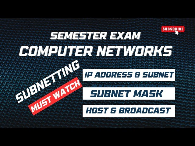Subnetting | IPAddress, Network, Host, Subnet Mask Broadcast & Network ID Explained #computerscience