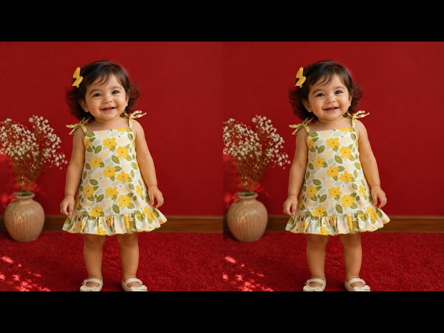 How to stitch a beautiful Baby Frock Cutting and Stitching 1-2 years 
