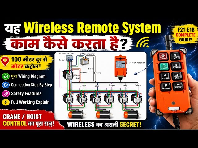 100 मीटर दूर से 3 मोटर कंट्रोल | आखिर यह Wireless Remote System काम कैसे करता है? | F21-E1B 