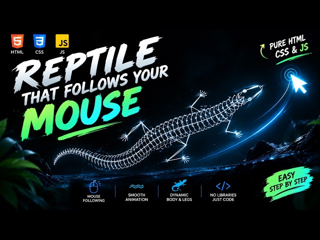 I Built a Reptile That Follows Your Mouse 🦎 | HTML CSS & JavaScript #html #css #javascript