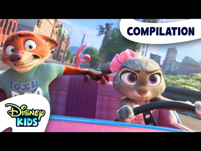 Nick and Judy's Epic High Speed Chases 🏃🏎️💨 | Zootopia 2 | @disneykids