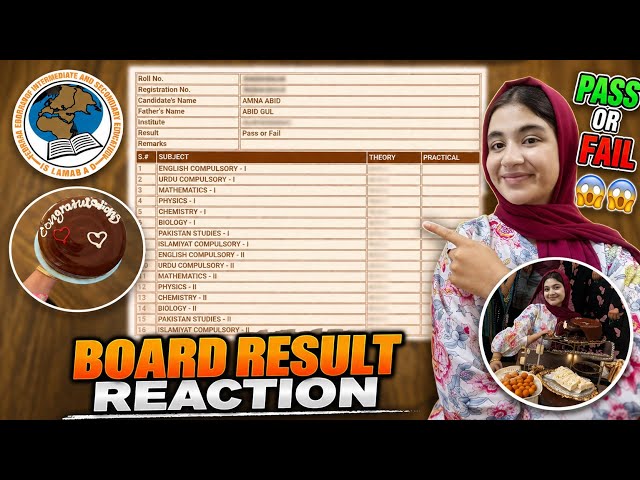 FBISE Board Result Reaction 😱 | PASS or FAIL? | My Honest Reaction 🎉
