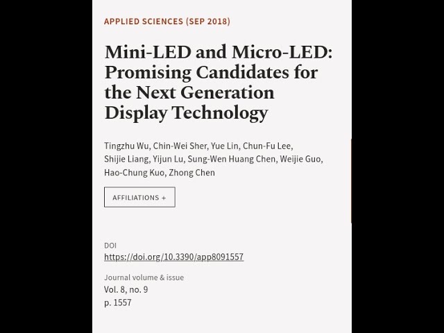 Mini-LED and Micro-LED: Promising Candidates for the Next Generation Display Technolo... | RTCL.TV