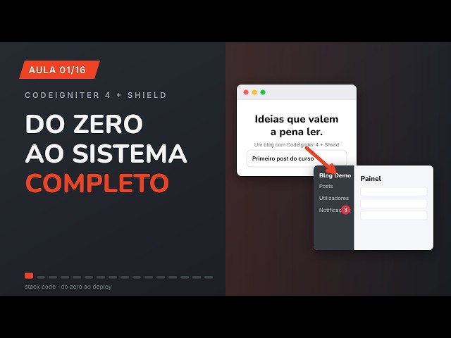 AULA 1 — Sistema COMPLETO com CodeIgniter 4 + Shield (login, papéis, notificações)