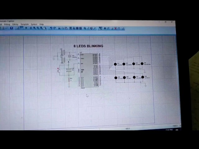 led blinking with 8051 micro controller in proteus 8