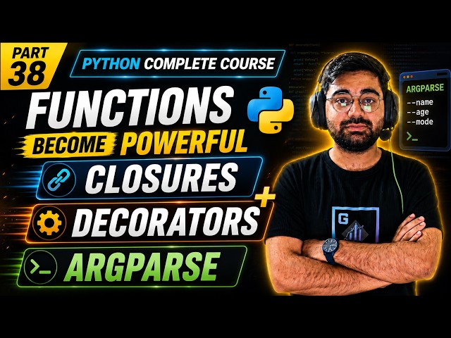 Python Functions, Closures & Decorators Explained | argparse Tutorial | Python Full Course