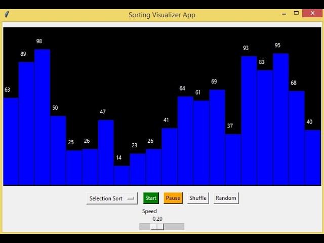 Sorting Visualizer App Using Tkinter in Python
