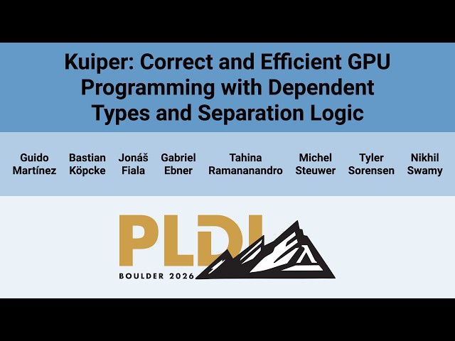 [PLDI'26] Kuiper: Correct and Efficient GPU Programming with Dependent Types and Separation Logic