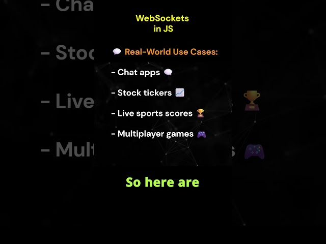 Websockets javascript #100/100  #javascriptinterview #javascript #jsshorts