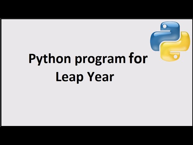 Leap year in Python